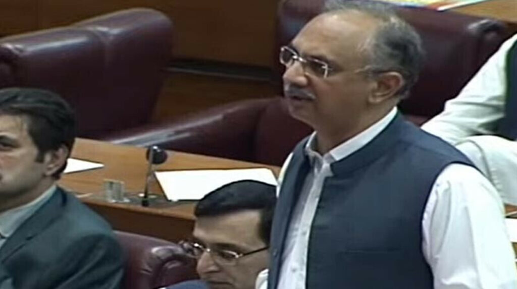Omar Ayub, the distinguished Opposition Leader, delivers a resolute speech in the National Assembly, advocating for constitutional integrity and the delineation of security agency roles within Pakistan's governance.