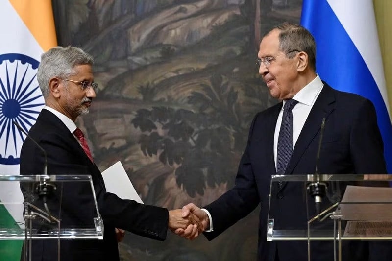 russia s fm sergei lavrov and india s fm subrahmanyam jaishankar at a joint press conference in moscow russia december 27 2023 photo reuters