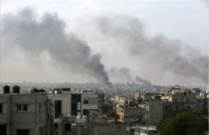 smoke rises following israeli strikes during an israeli military operation in rafah in the southern gaza strip may 28 2024 reuters hatem khaled