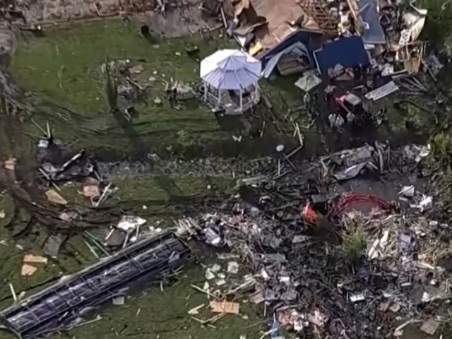 wreckage is strewn across a property the day after a deadly series of tornados hit the central united states in valley view texas u s in a still image from aerial video abc affiliate wfaa via photo reuters